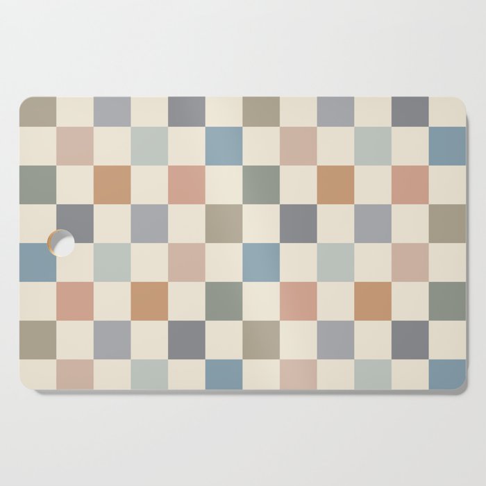 Blue & Beige Neutral Checker Cutting Board