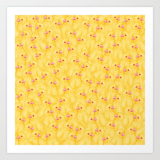 The Yellow Baby Chicks Club Art Print