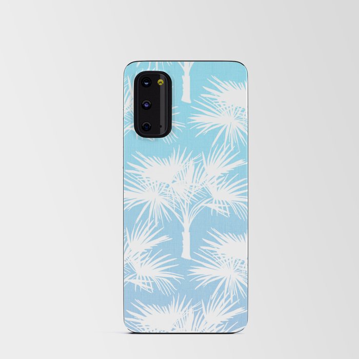 70’s Sky Blue Ombre Tropical Palm Trees Summer California Florida Botanical Silhouette Pattern Android Card Case