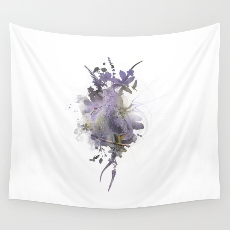 Hummingbird Heart Abstract Watercolor Art Print Wall Art