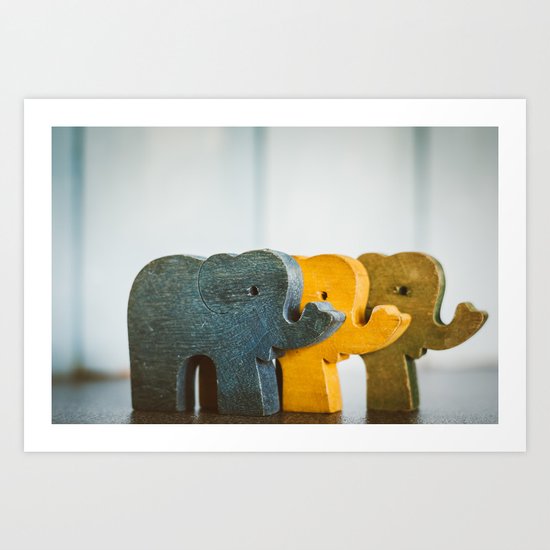 Three Elephants Art Print