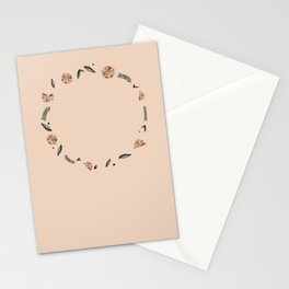 Orange floral wreath holiday card Stationery Cards