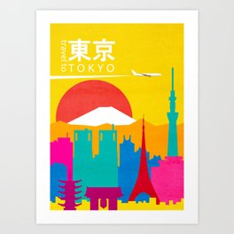 Travel to Tokyo Art Print