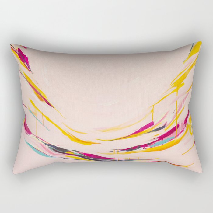Miss Marmalade Rose - Abstract painting by Jen Sievers Rectangular Pillow