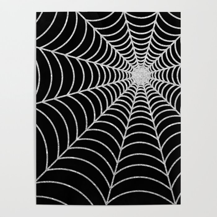 Spiderweb | Silver Glitter Poster