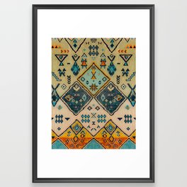 Boho Oriental Traditional Berber Handmade Moroccan Fabric Style Framed Art Print