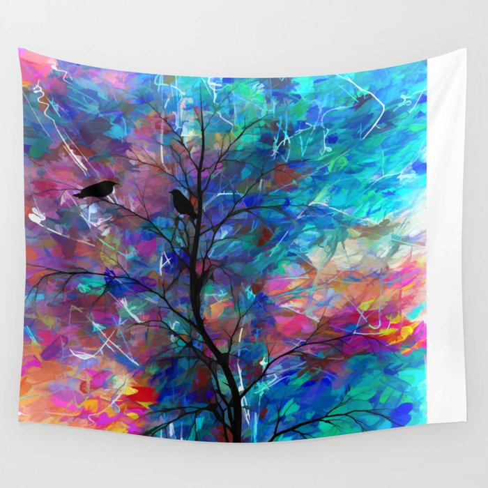 Love Birds Abstract Painting Wall Tapestry By Olenaart Society6