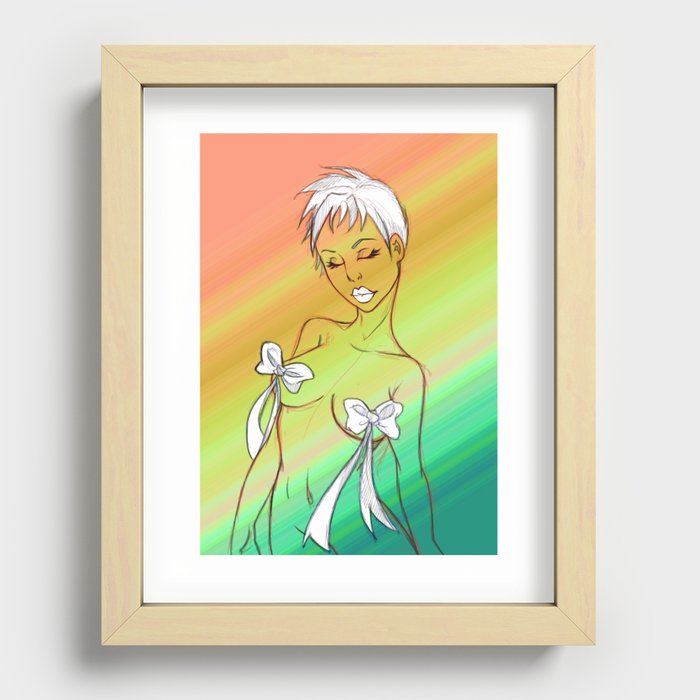 rainbow women Recessed Framed Print