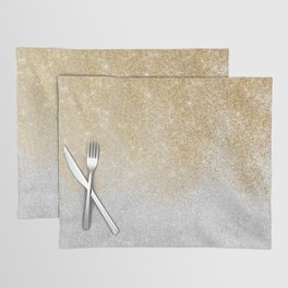 Gold and Silver Glitter Ombre Luxury Design Placemat