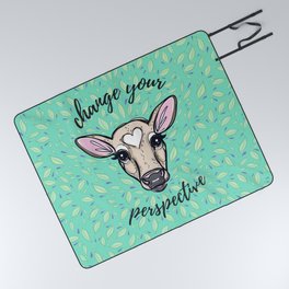 Change Your Perspective Tan Baby Cow Picnic Blanket