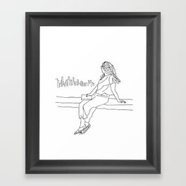 Girl with a book Framed Art Print