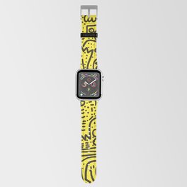 Yellow Graffiti Street Art Posca  Apple Watch Band