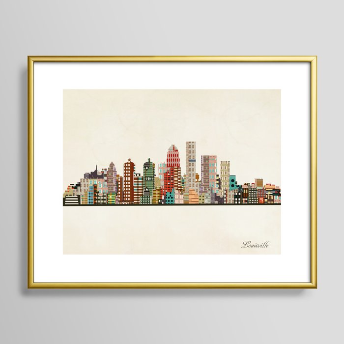 louisville kentucky skyline Framed Art Print