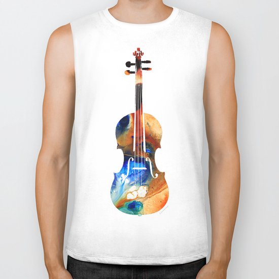 Violin Art By Sharon Cummings Biker Tank