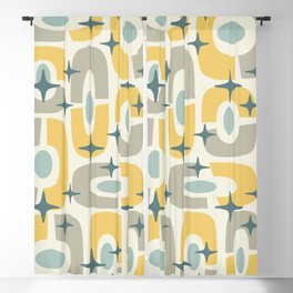 Colorful Mid Century Modern Cosmic Abstract 366 Blackout Curtain