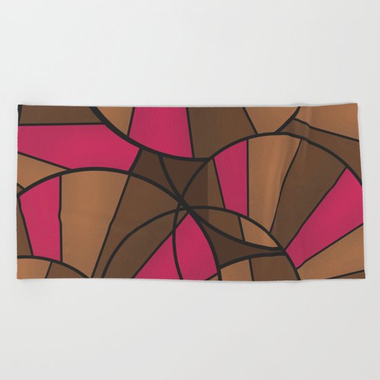 Brown pink pattern abstract . Beach Towel