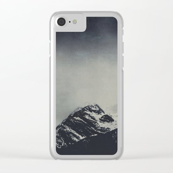 Misty dark Mountains Clear iPhone Case