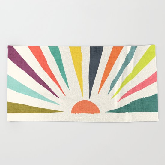 Rainbow ray Beach Towel