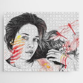 Sara | red dragonfly girl Jigsaw Puzzle
