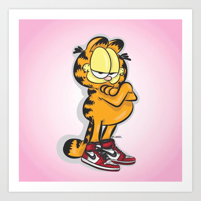 Garfield In Jordan S Art Print By Bylayer Society6