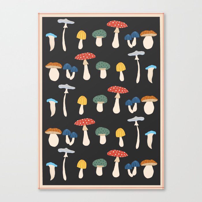 Mushrooms type illustration Canvas Print