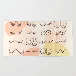 Modern Abstract All Boobies are Beautiful Beach Towel