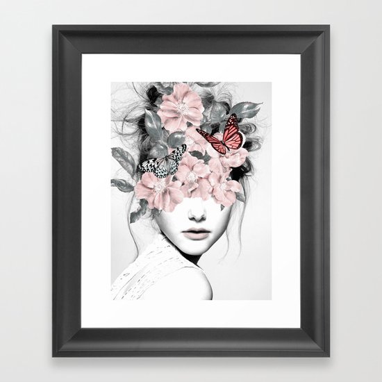 WOMAN WITH FLOWERS 10 Framed Art Print by Dada22 | Society6