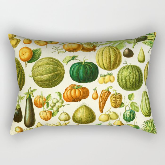 Adolphe Millot "Fruits" 2. Rectangular Pillow
