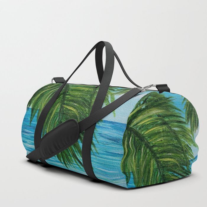 Acrylic Palm Trees and Ocean Shore Duffle Bag