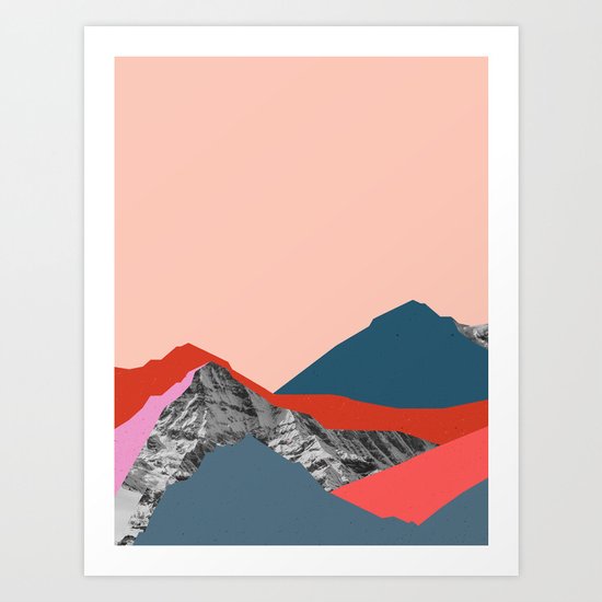 Graphic Mountains Art Print