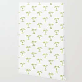 Light Green Palm Trees Pattern Wallpaper
