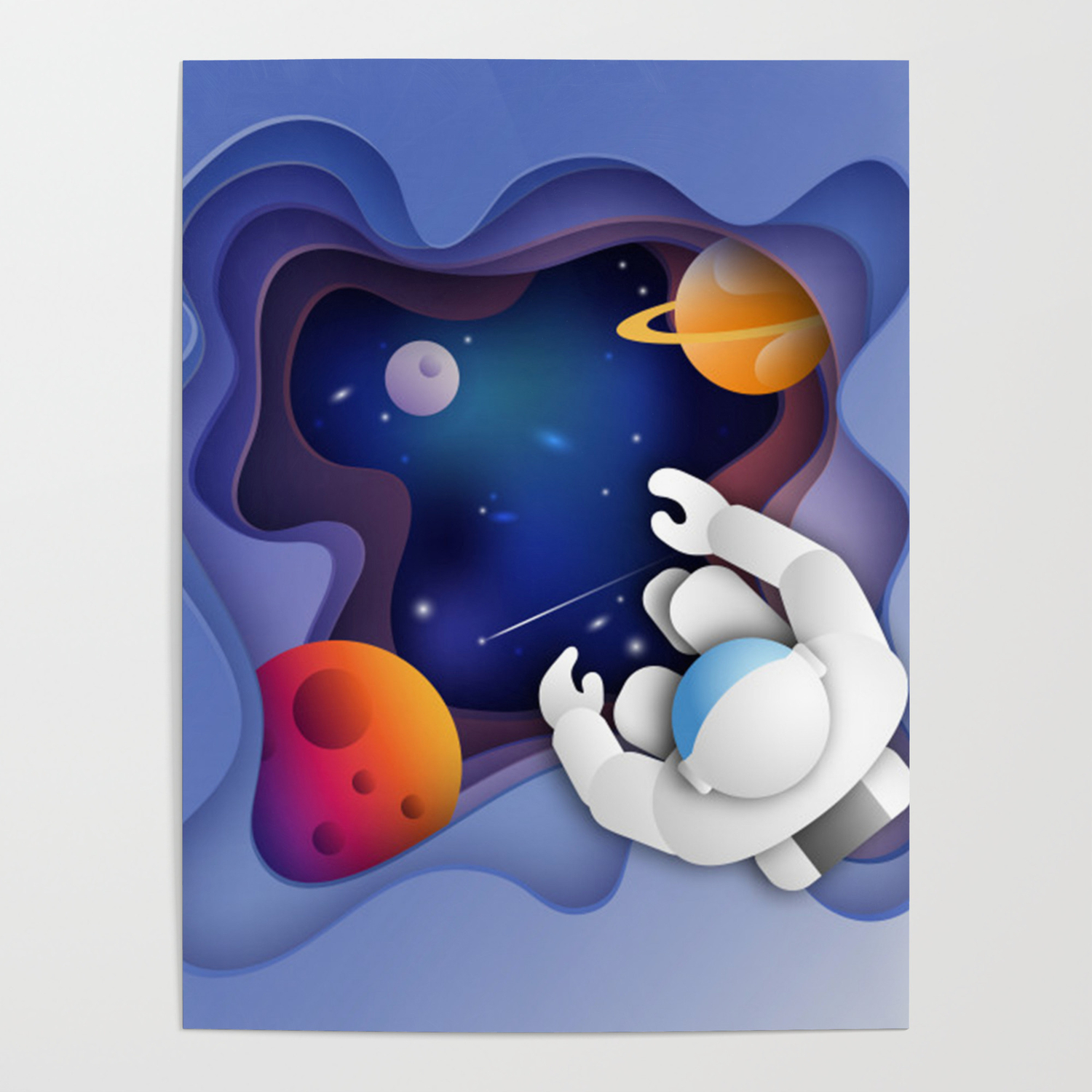 3d Paper Art Astronaut In Space Poster By Crazytz Society6 3d Paper Art Astronaut In Space Poster By Crazytz Society6