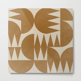 Woodblock Pattern Metal Print