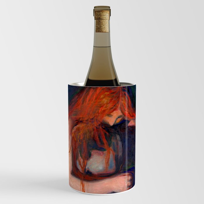 Love and Pain (Vampire) Edvard Munch Painting Wine Chiller
