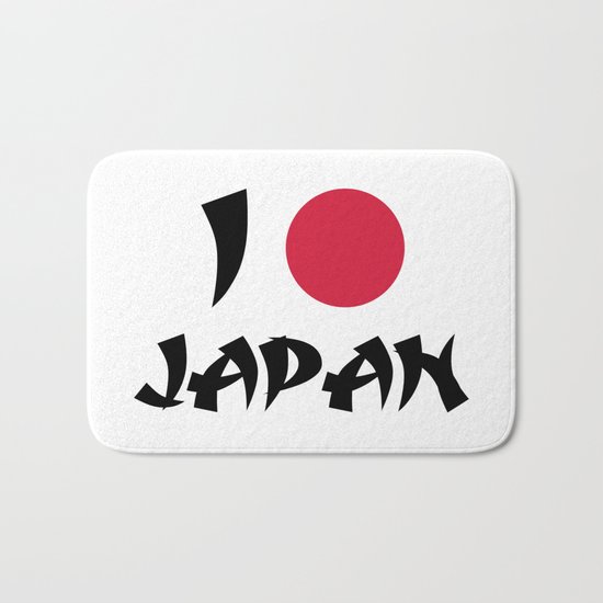 I Love Japan Quote Bath Mat