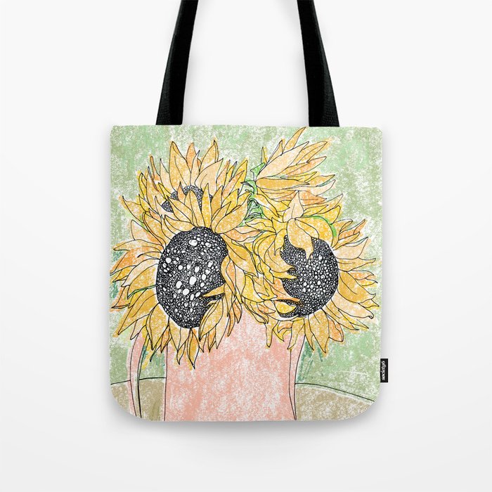 Fall Sunflower Bouquet in Pitcher Offset Tote Bag