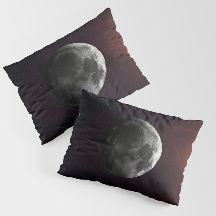 Moon Earth satellite. Poster background illustration. Pillow Sham