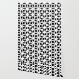 Dots & Circles - Black & White Repeat Modern Pattern Wallpaper