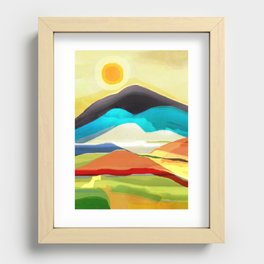 Sunny morning on the abstract bay Recessed Framed Print