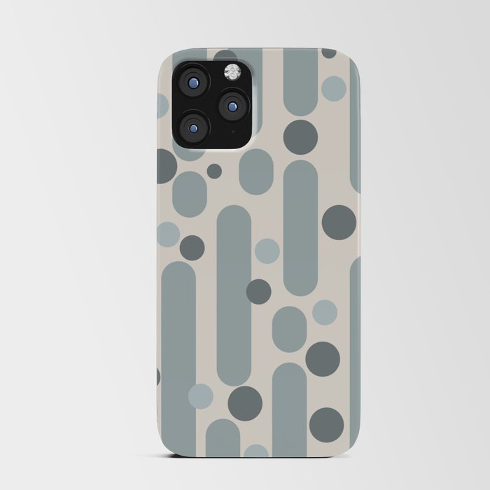 Effervescence - Mid Century Modern Minimalist Abstract Pattern in Light Blue-Gray and Cream iPhone Card Case