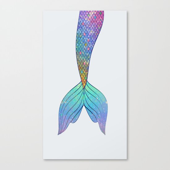rainbow mermaid tail Canvas Print
