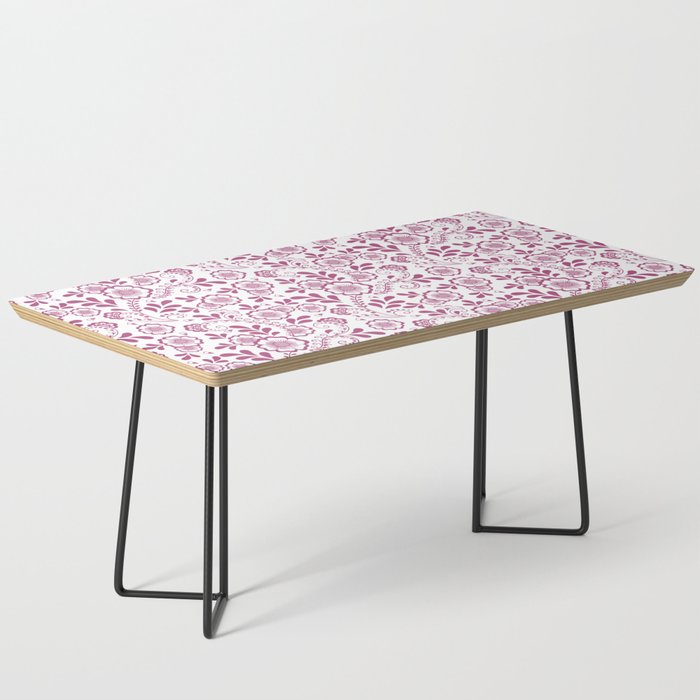Magenta Eastern Floral Pattern Coffee Table