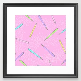 Fountain Pens Pink Framed Art Print