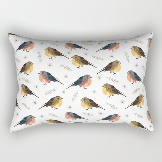 Watercolor birds Rectangular Pillow