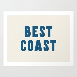 Best Coast - Navy Blue and Beige Typography Art Print