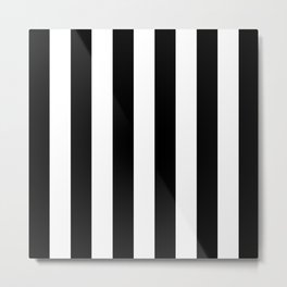 Vertical Black and White Stripes - Lowest Priced Metal Print | Uniform, Retro, Plain, Prison, Vertical, Minimalist, Stripey, Horizontal, Black, Quality 