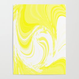 Whirling Yellow Abstract Poster
