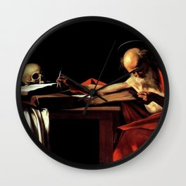 Michelangelo Merisi da Caravaggio - Saint Jerome Writing Wall Clock