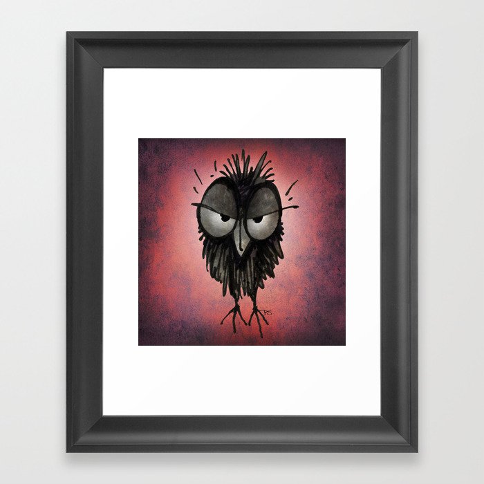 Grumpy Owl Framed Art Print