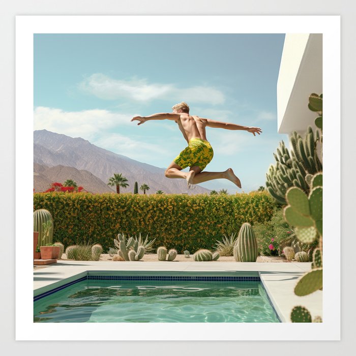 Hop Skip and a Pool Jump Art Print